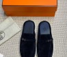 Мужские замшевые мюли Hermes Likely синие 2025