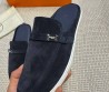 Мужские замшевые мюли Hermes Likely синие 2025