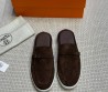 Мужские замшевые мюли Hermes Likely коричневые 2025