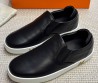 Мужские кожаные слипоны Hermes Lucky черные 2025