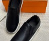 Мужские кожаные слипоны Hermes Lucky черные 2025