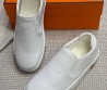 Мужские кожаные слипоны Hermes Lucky белые 2025