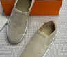 Мужские замшевые слипоны Hermes Lucky бежевые 2025