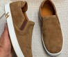 Мужские замшевые слипоны Hermes Lucky коричневые 2025