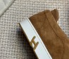 Мужские замшевые слипоны Hermes Lucky коричневые 2025