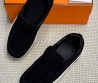 Мужские замшевые слипоны Hermes Lucky черные 2025