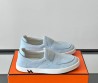 Мужские замшевые слипоны Hermes Lucky голубые 2025