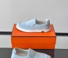 Мужские замшевые слипоны Hermes Lucky голубые 2025