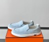 Мужские замшевые слипоны Hermes Lucky голубые 2025