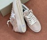 Женские замшевые кроссовки Golden Goose Ball Star бежевые со стразами 2025