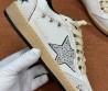 Женские кожаные кроссовки Golden Goose Ball Star белые со стразами 2025