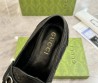 Мужские кожаные лоферы Gucci черные с логотипами 2025
