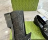Мужские кожаные лоферы Gucci черные с логотипами 2025