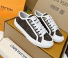 Женские кожаные кеды Louis Vuitton коричневые с логотипами 2025