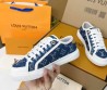 Женские текстильные кеды Louis Vuitton синие с логотипами 2025