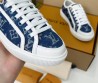Женские текстильные кеды Louis Vuitton синие с логотипами 2025
