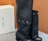 Женские кожаные сапоги Paloma Wool черные со съемной накладкой на голенище каблук 5 см 2025