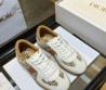 Женские комбинированные кеды Christian Dior белые с коричневым 2025