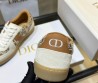 Женские комбинированные кеды Christian Dior белые с коричневым 2025