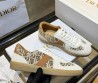 Женские комбинированные кеды Christian Dior белые с коричневым 2025