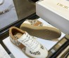 Женские комбинированные кеды Christian Dior белые с коричневым 2025