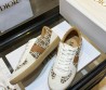 Женские комбинированные кеды Christian Dior белые с коричневым 2025
