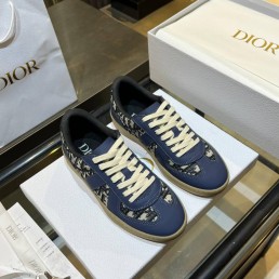 Женские комбинированные кеды Christian Dior синие 2025