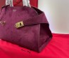Женская замшевая сумка Salvatore Ferragamo бордовая 38х24 2025