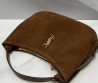 Женская замшевая сумка Saint Laurent коричневая 32х20х8 2025