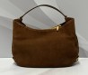 Женская замшевая сумка Saint Laurent коричневая 32х20х8 2025