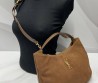 Женская замшевая сумка Saint Laurent коричневая 32х20х8 2025