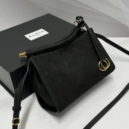Женская сумка из нубука Alaia черная 23х14х9 2025
