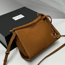 Женская сумка из нубука Alaia коричневая 23х14х9 2025