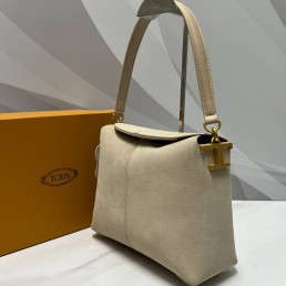 Женская замшевая сумка Tod's бежевая 24х17х9 2025