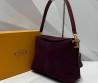 Женская замшевая сумка Tod's бордовая 24х17х9 2025