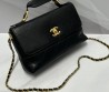 Женская кожаная сумка Chanel черная 28х17х7 2025