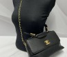 Женская кожаная сумка Chanel черная 28х17х7 2025