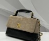 Женская комбинированная сумка Chanel черная с серым 28х17х7 2025