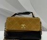 Женская комбинированная сумка Chanel черная с коричневым 28х17х7 2025