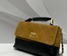 Женская комбинированная сумка Chanel черная с коричневым 28х17х7 2025
