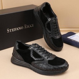 Мужские комбинированные кроссовки Stefano Ricci черные 2025