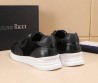 Мужские комбинированные кроссовки Stefano Ricci черные с белой подошвой 2025