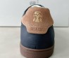 Мужские кожаные кроссовки Brunello Cucinelli синие с коричневой подошвой 2025