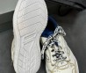 Женские кожаные кроссовки Balenciaga Hamptons Medium Worn-out белые с синим 2025