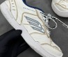Женские кожаные кроссовки Balenciaga Hamptons Medium Worn-out белые с синим 2025