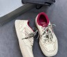Женские кожаные кроссовки Balenciaga Hamptons Medium Worn-out белые с фиолетовым 2025