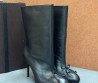 Женские кожаные ботильоны Alaia черные с бантиком каблук 9 см 2025