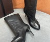 Женские кожаные ботильоны Alaia черные с бантиком каблук 9 см 2025