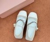 Женские комбинированные туфли Miu Miu бежевые с белым 2025