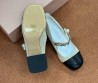 Женские комбинированные туфли Miu Miu бежевые с черным 2025